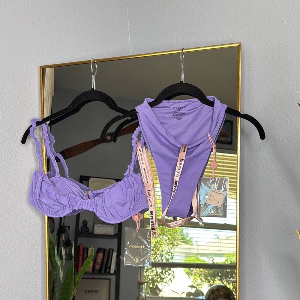 House of CB 'Cassis' & 'Mykonos' High Waist Lavender Bikini Set NWT - Picture 3 of 5